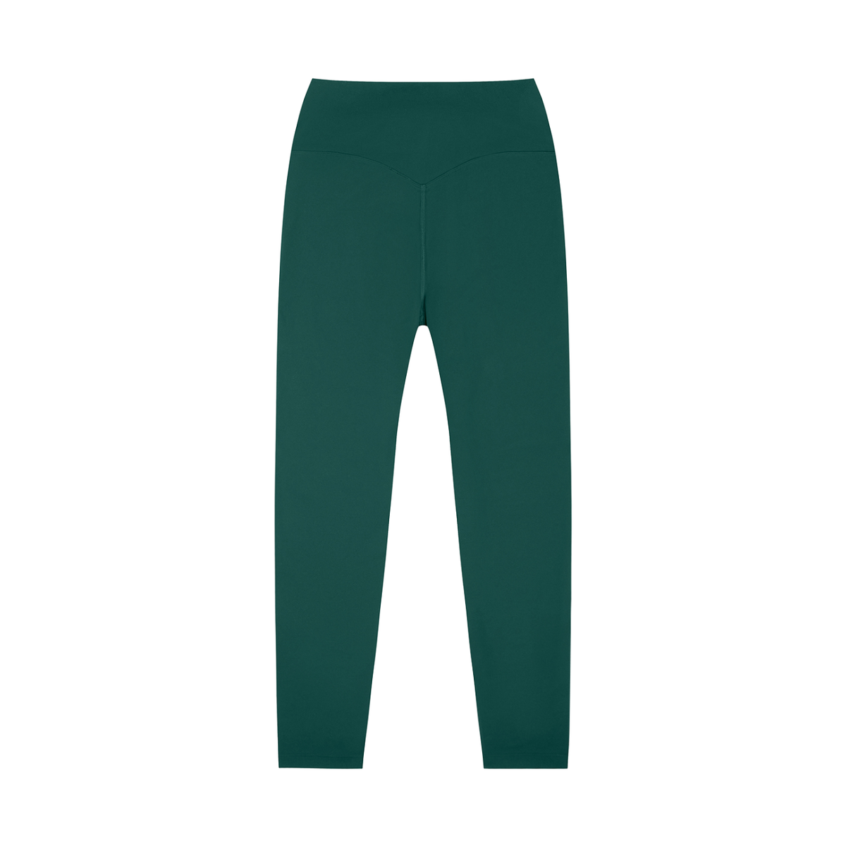 Unisex High-Waisted Yoga Leggings in dark green, alternate angle