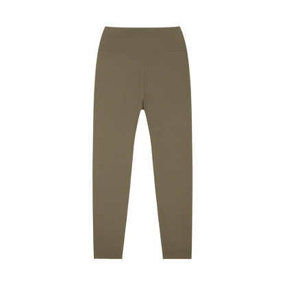 Unisex High-Waisted Yoga Leggings in gray coffee, alternate angle