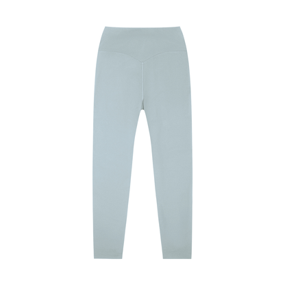 Unisex High-Waisted Yoga Leggings in haze blue, alternate angle