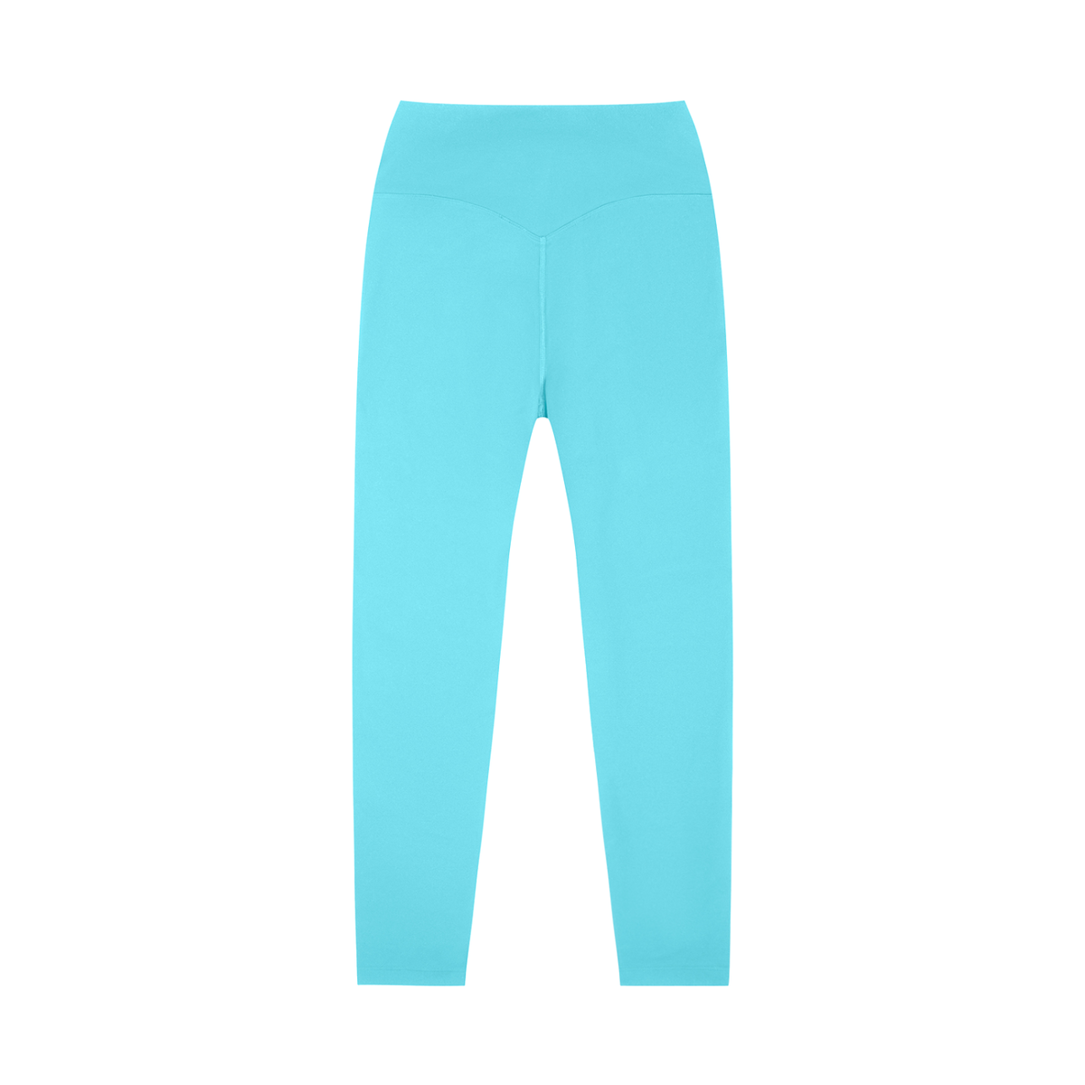 Unisex High-Waisted Yoga Leggings in lake blue, alternate angle