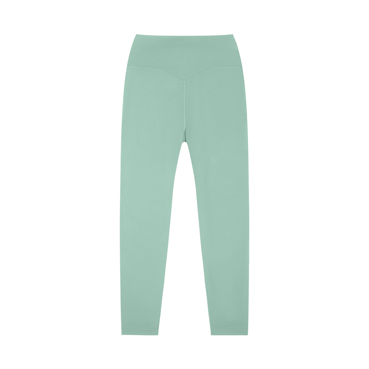 Unisex High-Waisted Yoga Leggings in light green, alternate angle
