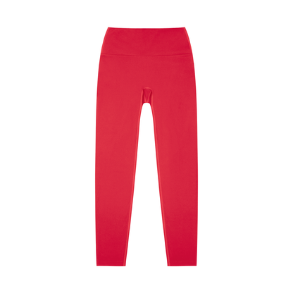 Unisex High-Waisted Yoga Leggings in red