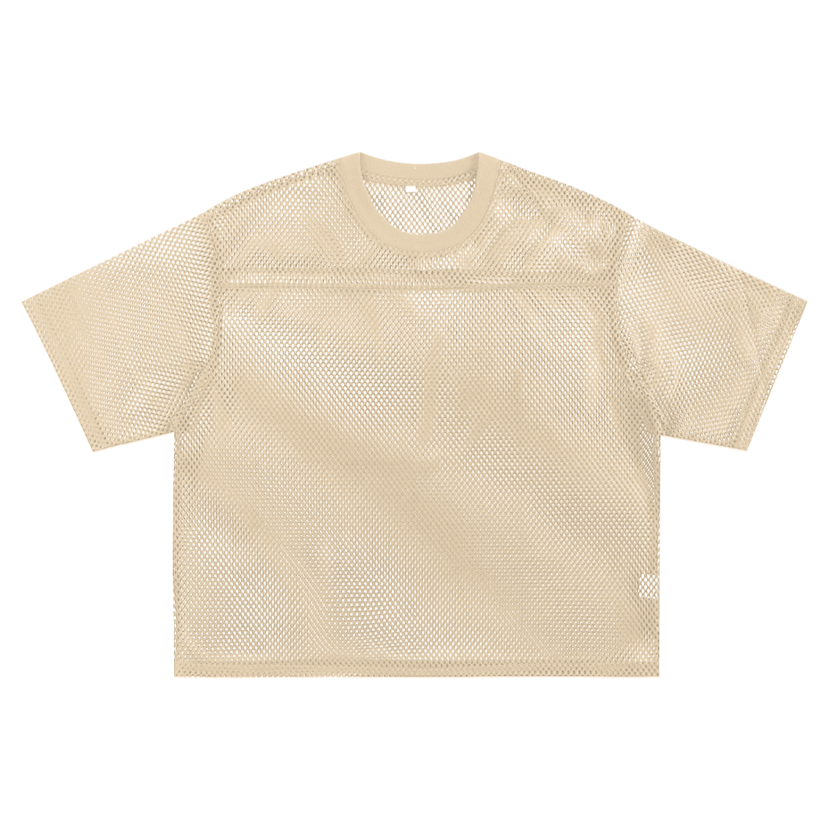 Unisex Hollow-Out Polyester T-Shirt in apricot