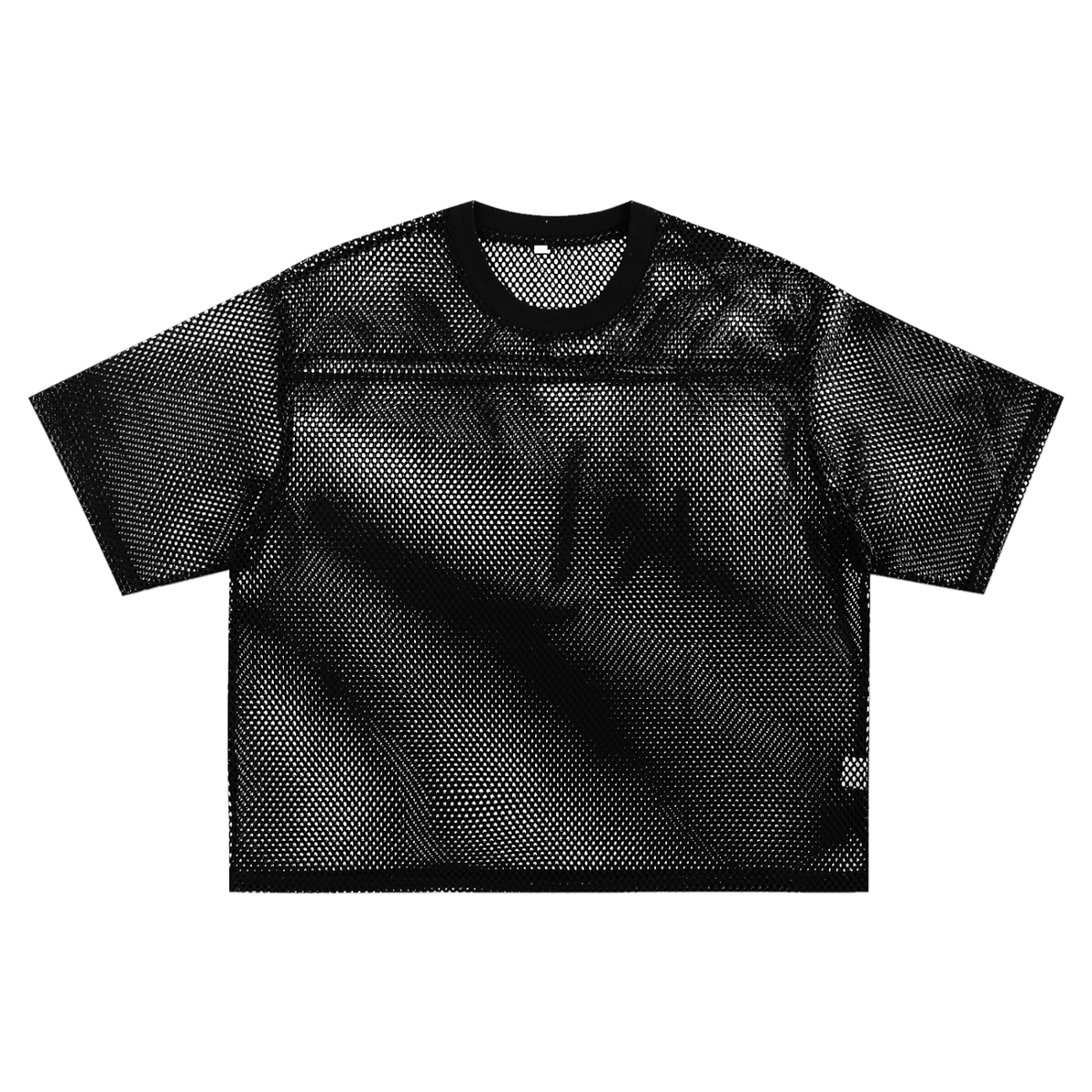 Unisex Hollow-Out Polyester T-Shirt in black