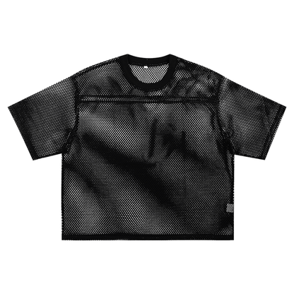Unisex Hollow-Out Polyester T-Shirt in black