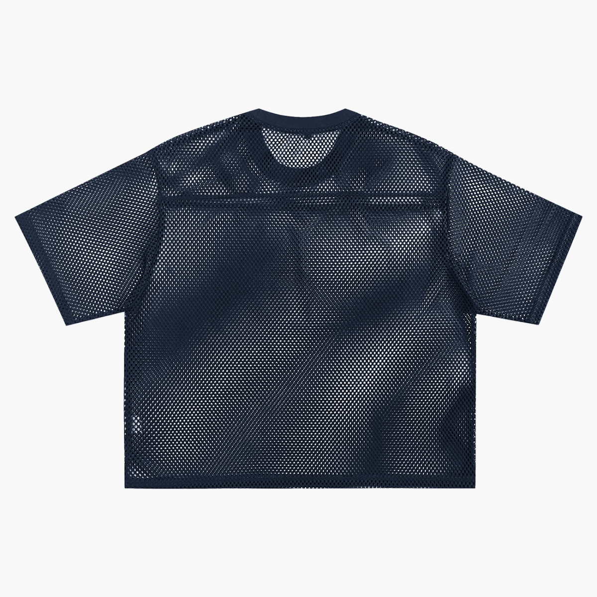 Unisex Hollow-Out Polyester T-Shirt in blue, alternate angle