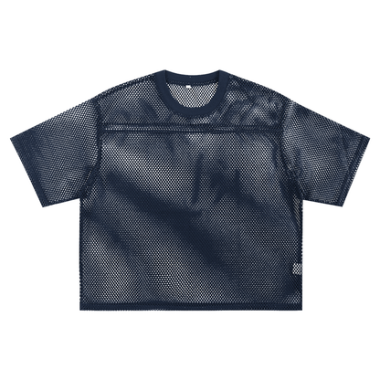 Unisex Hollow-Out Polyester T-Shirt in blue