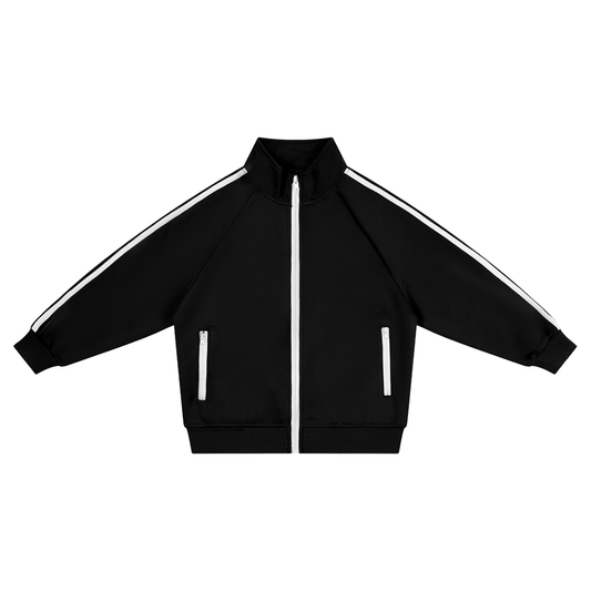 Unisex Kids' Contrast Tape Coach Jacket in black
