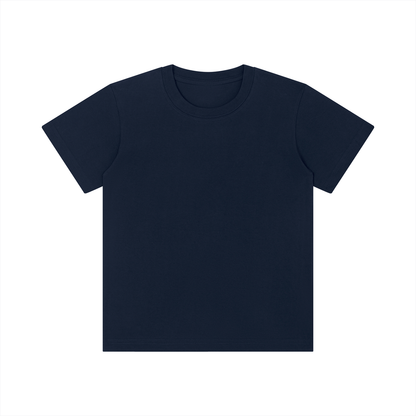 Unisex Kid's Crewneck Short Sleeve T-Shirt in navy blue