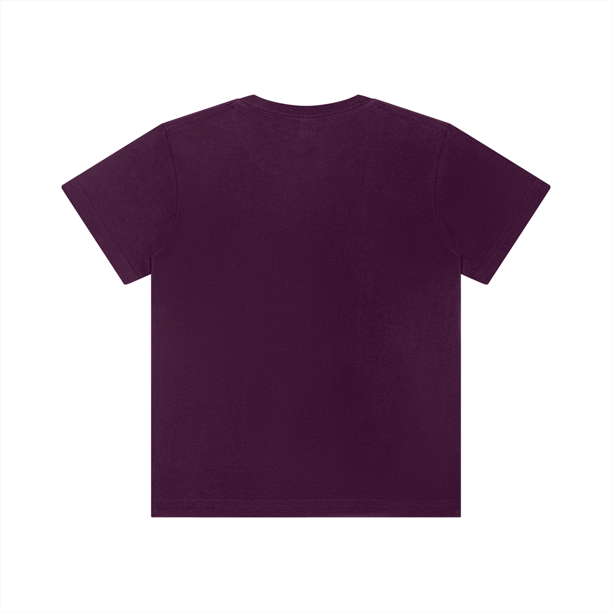 Unisex Kid's Crewneck Short Sleeve T-Shirt in purple, alternate angle