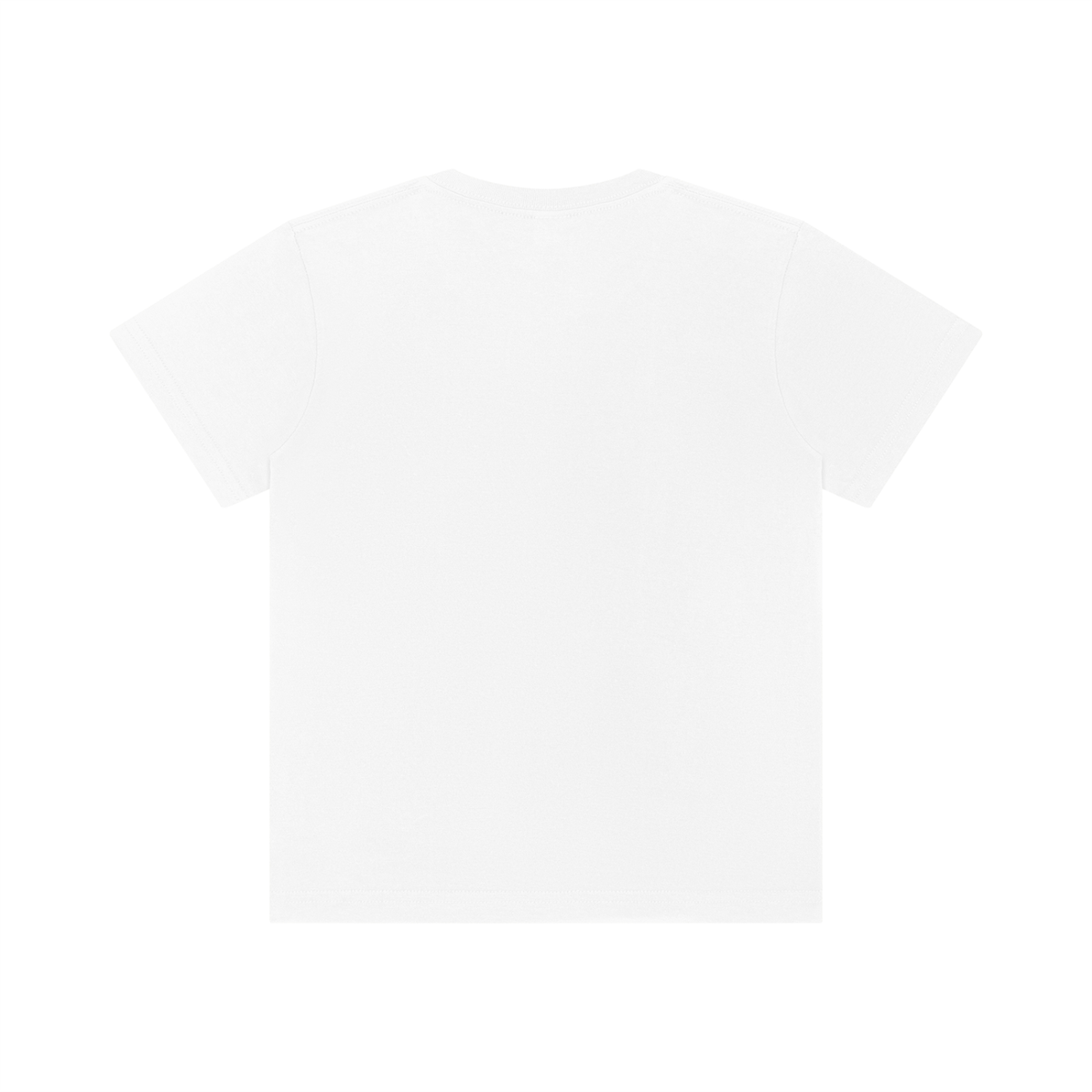 Unisex Kid's Crewneck Short Sleeve T-Shirt in white, alternate angle