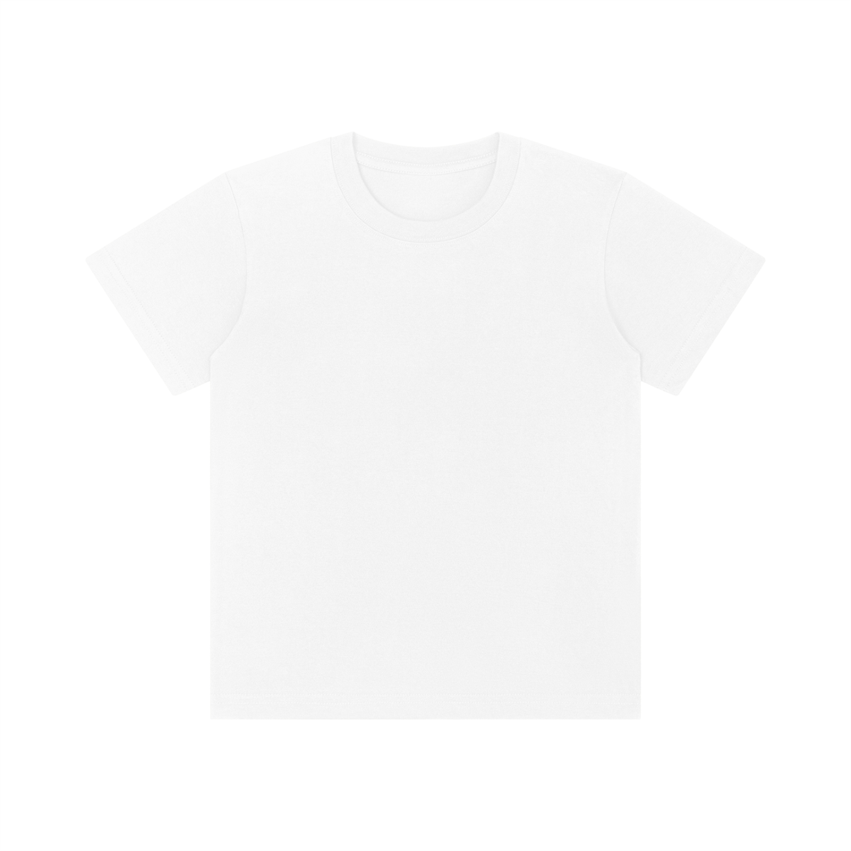 Unisex Kid's Crewneck Short Sleeve T-Shirt in white