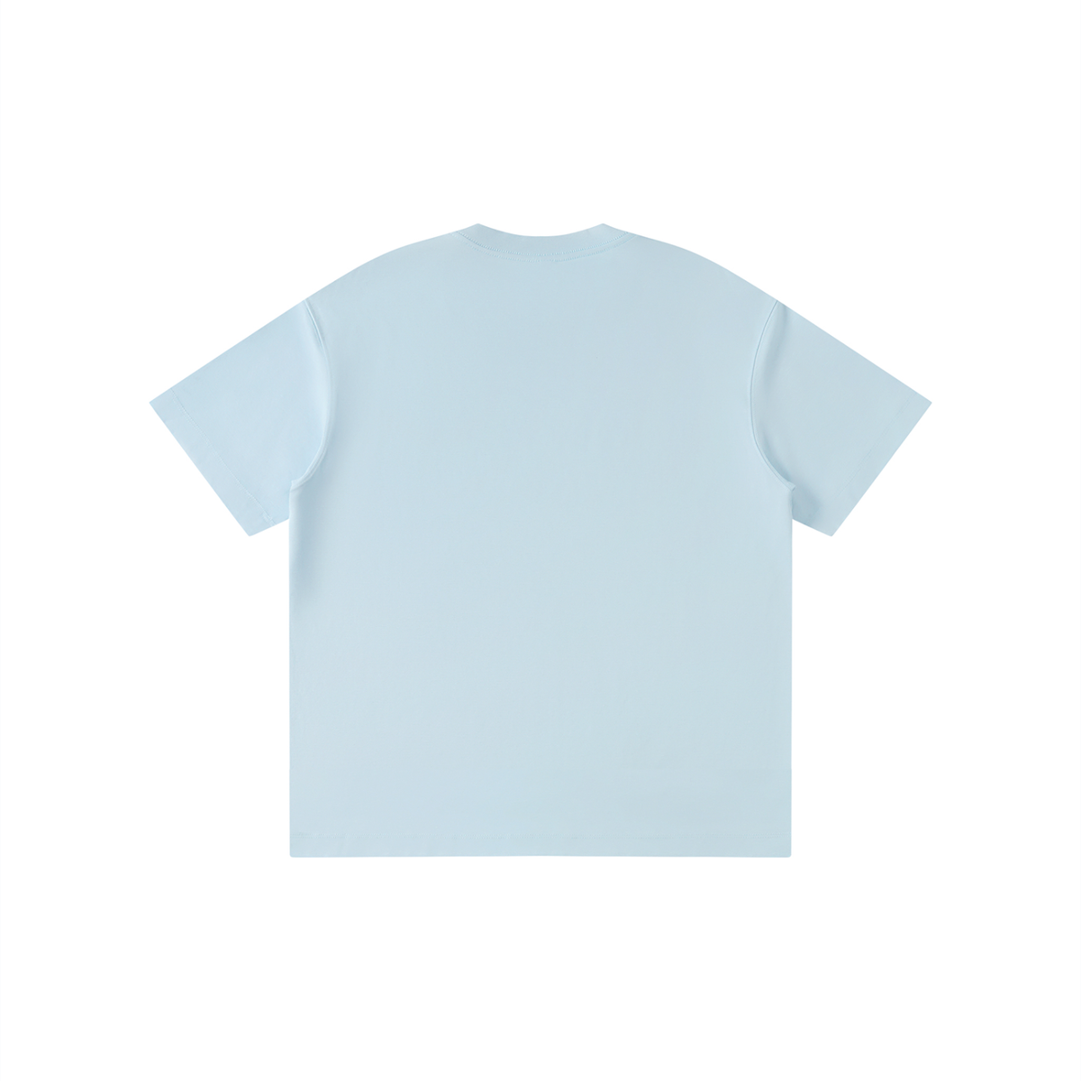 Unisex Kid's Solid Crewneck T-Shirt in blue, alternate angle