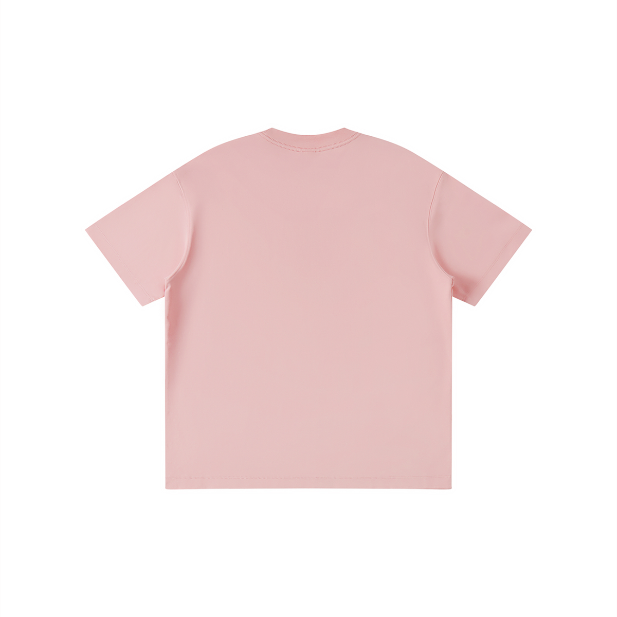 Unisex Kid's Solid Crewneck T-Shirt in pink, alternate angle