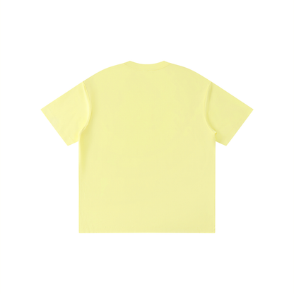Unisex Kid's Solid Crewneck T-Shirt in yellow, alternate angle