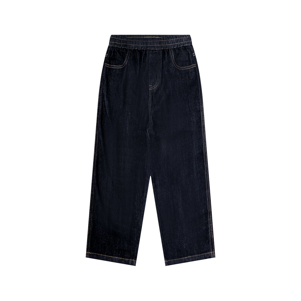 Unisex Kid's Straight Leg Elastic Waist Jeans in dark blue