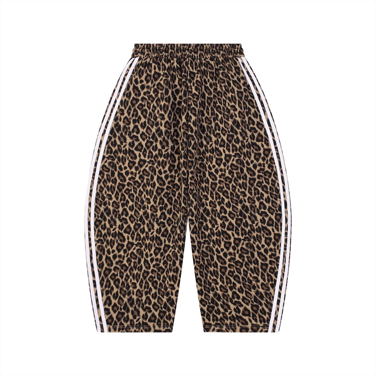 Unisex Leopard Barrel Leg Sweatpants in leopard coffee, alternate angle