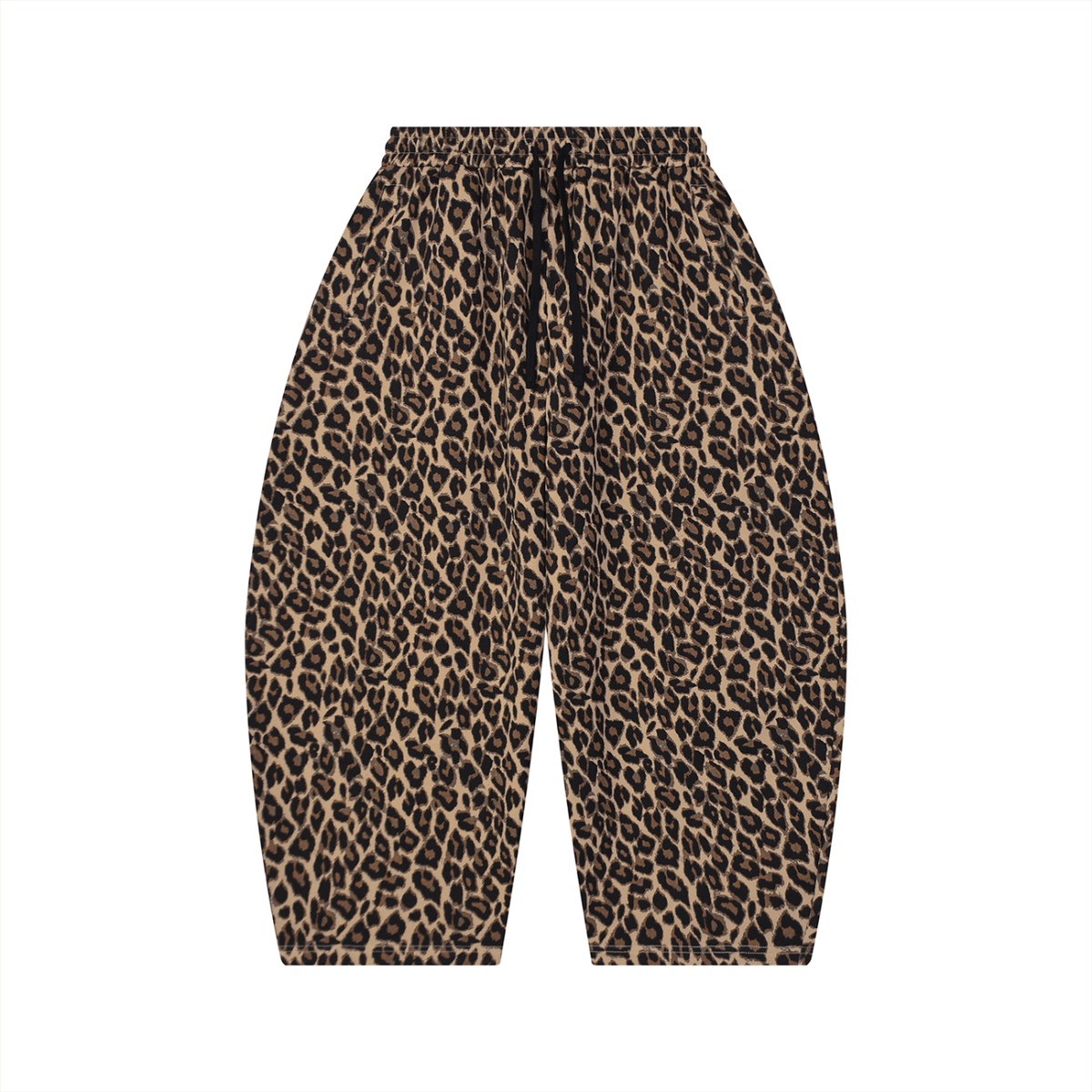 Unisex Leopard Barrel Leg Sweatpants in leopard coffee
