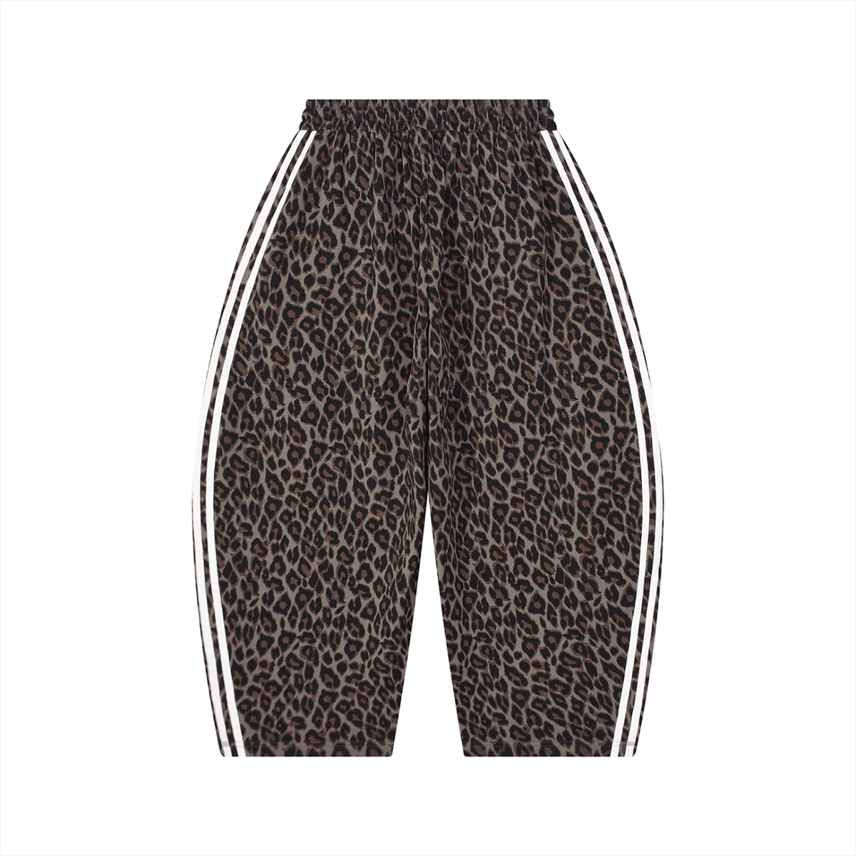 Unisex Leopard Barrel Leg Sweatpants in leopard light taupe, alternate angle