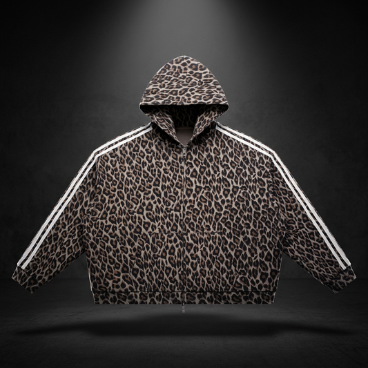 Unisex Leopard Full Zip Hoodie
