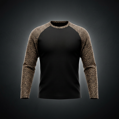 Unisex Leopard Panel Waffle T-Shirt, view 1