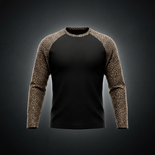 Unisex Leopard Panel Waffle T-Shirt, view 1