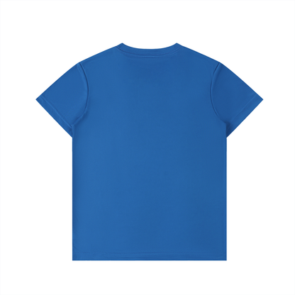 Unisex Lightweight Performance Crewneck T-Shirt in colorful blue, alternate angle