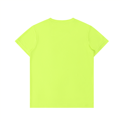 Unisex Lightweight Performance Crewneck T-Shirt in lemon green, alternate angle