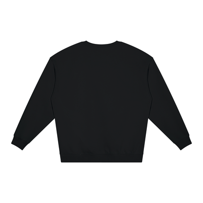 Unisex Loose Crewneck Sweatshirt in black, alternate angle