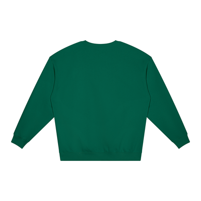 Unisex Loose Crewneck Sweatshirt in dark green, alternate angle