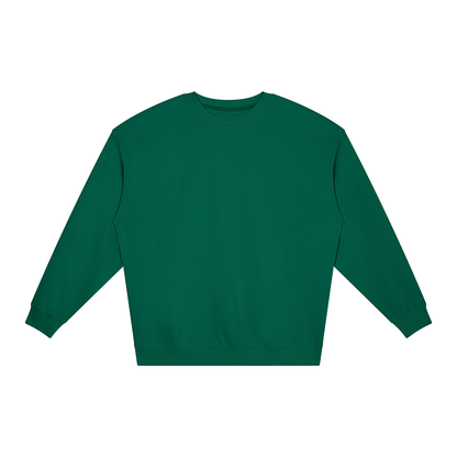 Unisex Loose Crewneck Sweatshirt in dark green