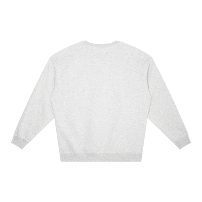 Unisex Loose Crewneck Sweatshirt in flower gray, alternate angle