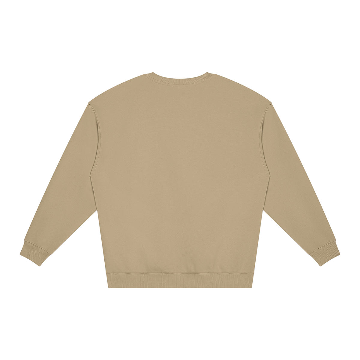 Unisex Loose Crewneck Sweatshirt in khaki, alternate angle