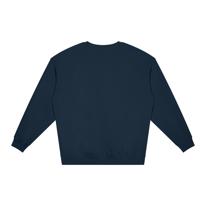 Unisex Loose Crewneck Sweatshirt in navy blue, alternate angle