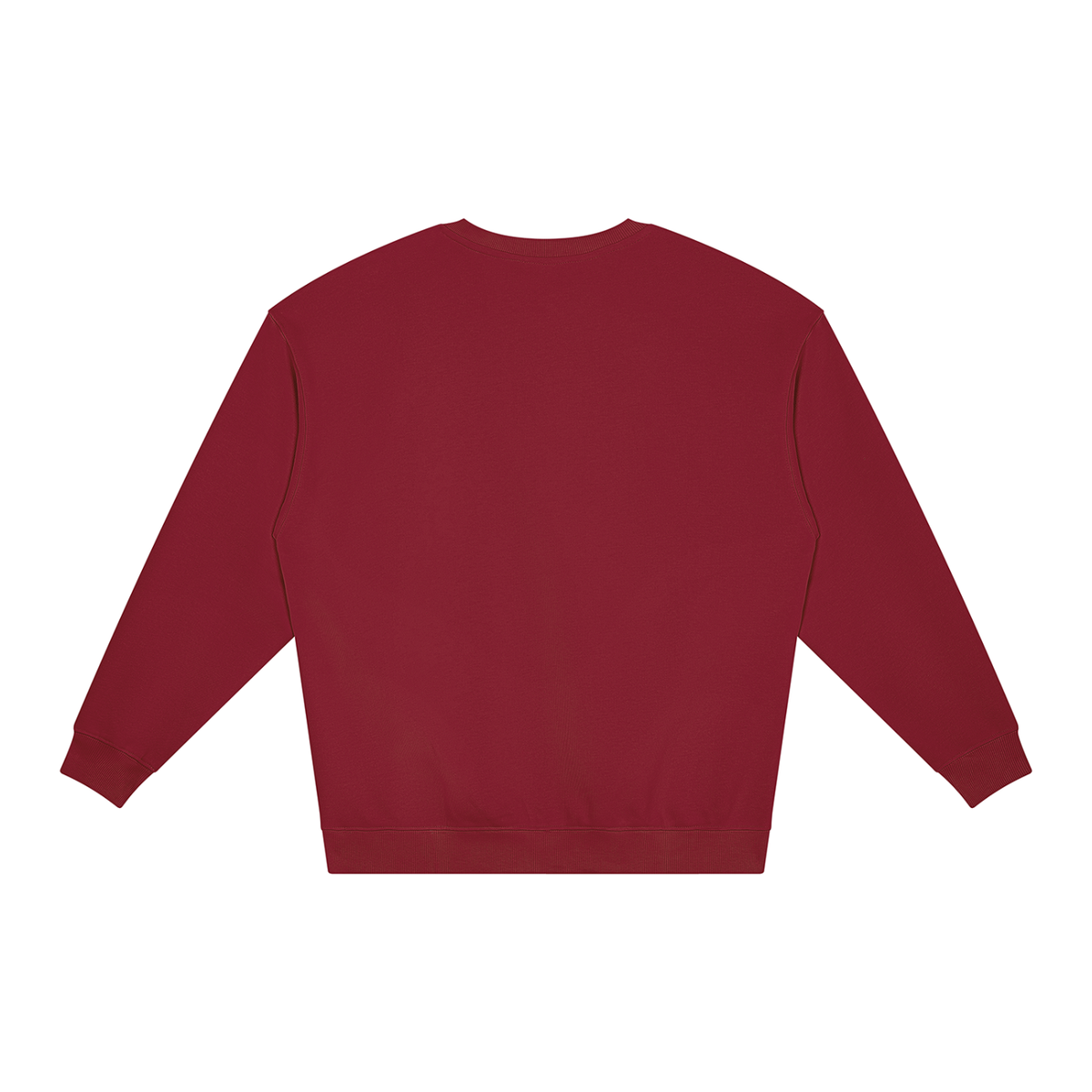 Unisex Loose Crewneck Sweatshirt in wine red, alternate angle