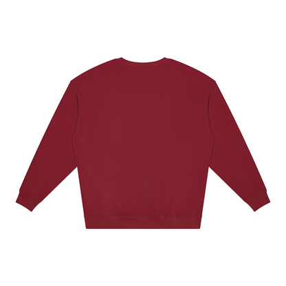 Unisex Loose Crewneck Sweatshirt in wine red, alternate angle