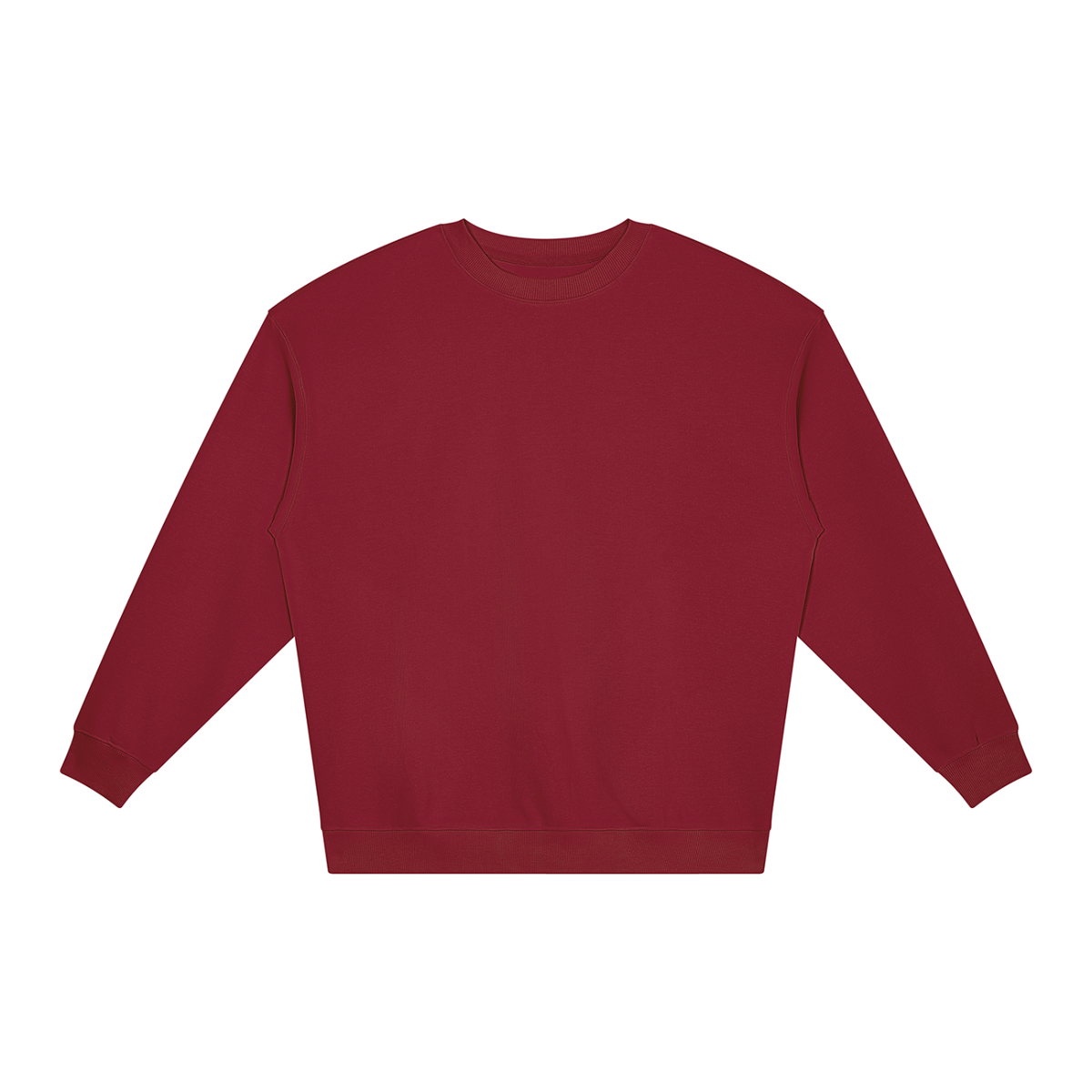 Unisex Loose Crewneck Sweatshirt in wine red