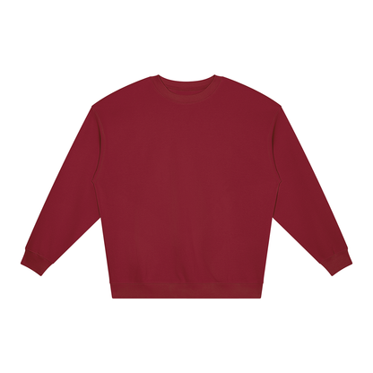 Unisex Loose Crewneck Sweatshirt in wine red