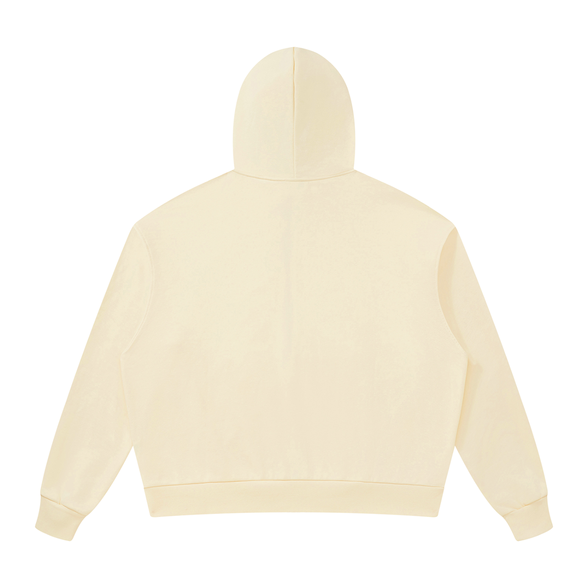 Unisex Loose Drop-Shoulder Zip-Up Hoodie in apricot, alternate angle