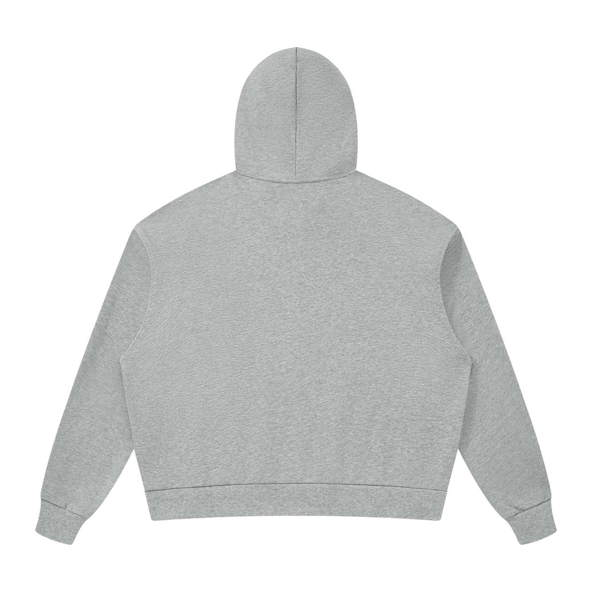 Unisex Loose Drop-Shoulder Zip-Up Hoodie in flower gray, alternate angle