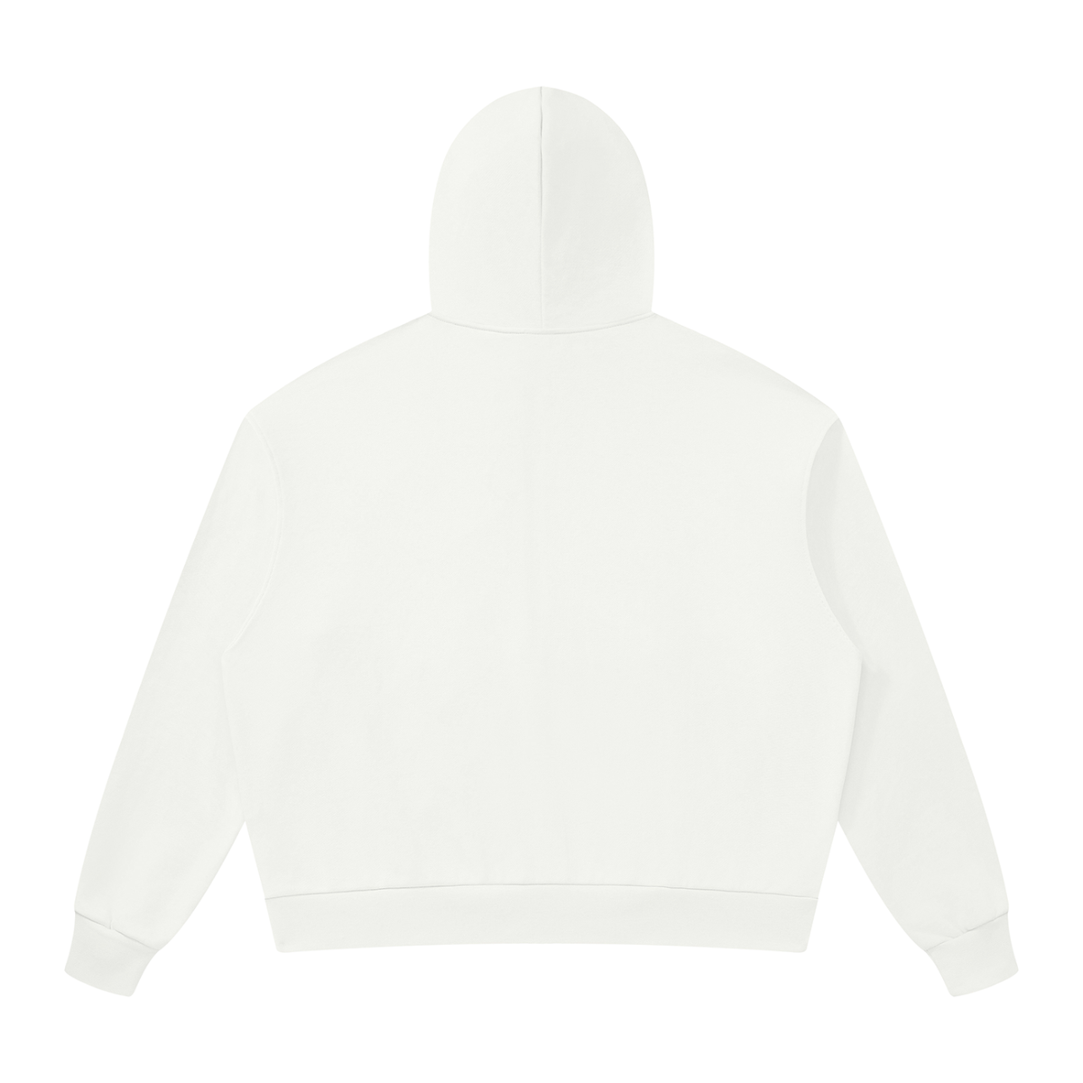 Unisex Loose Drop-Shoulder Zip-Up Hoodie in white, alternate angle
