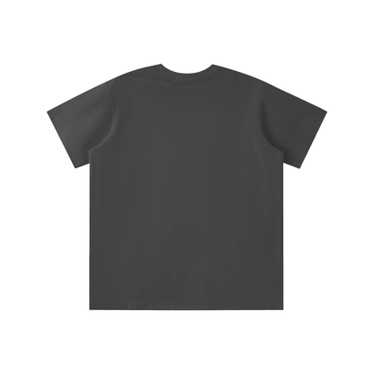 Unisex Loose Fit Cotton Blend Kids' T-Shirt in carbon gray, alternate angle
