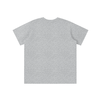 Unisex Loose Fit Cotton Blend Kids' T-Shirt in flower gray, alternate angle
