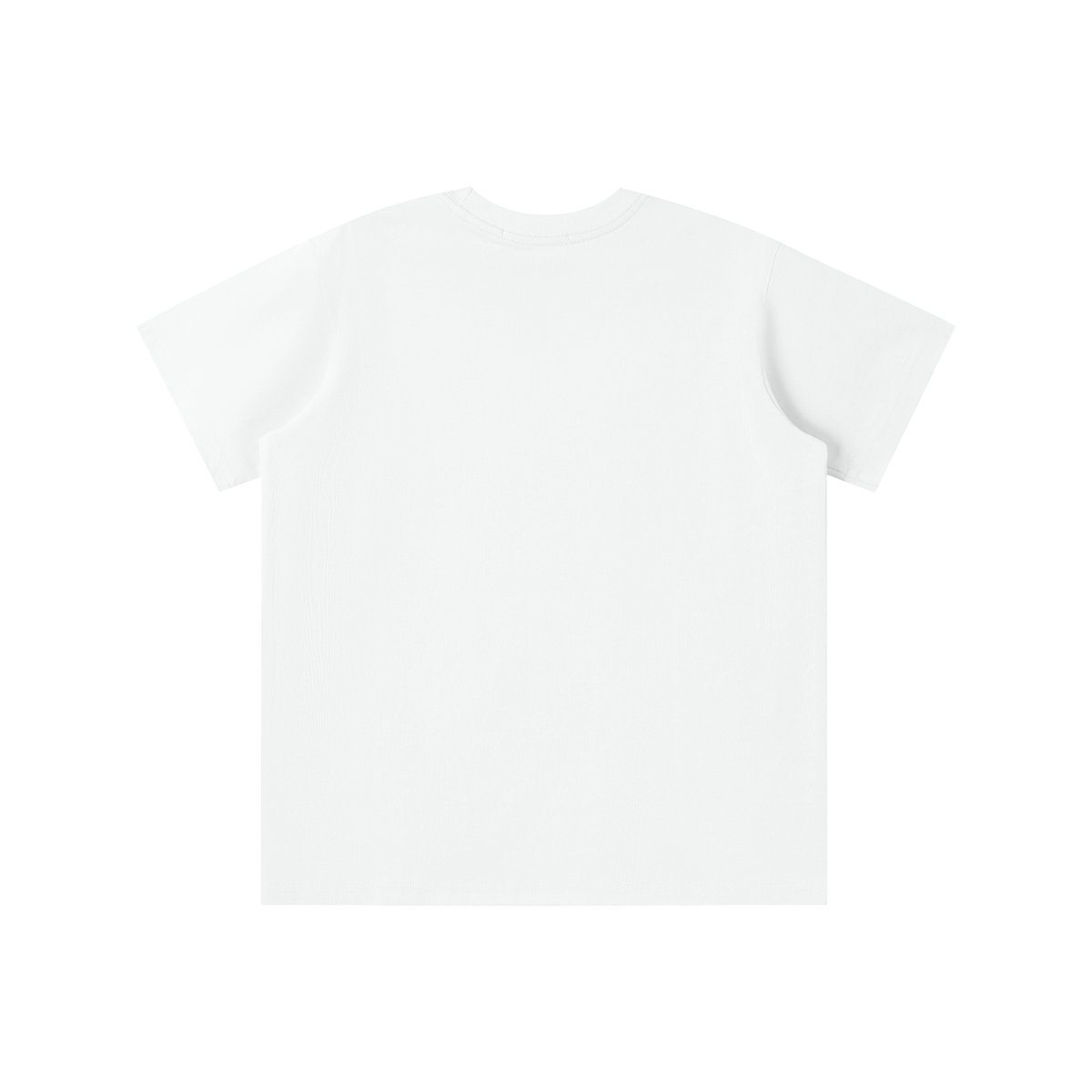 Unisex Loose Fit Cotton Blend Kids' T-Shirt in white, alternate angle