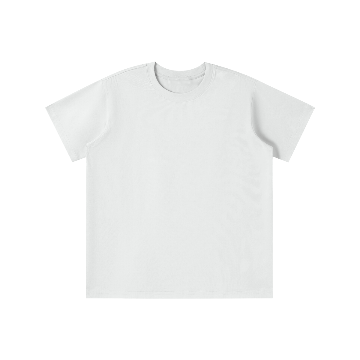 Unisex Loose Fit Cotton Blend Kids' T-Shirt in white