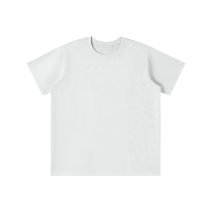 Unisex Loose Fit Cotton Blend Kids' T-Shirt in white