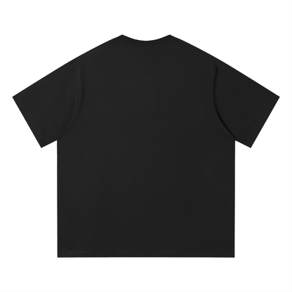 Unisex Loose Fit Cotton T-Shirt in black, alternate angle
