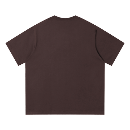 Unisex Loose Fit Cotton T-Shirt in coffee, alternate angle