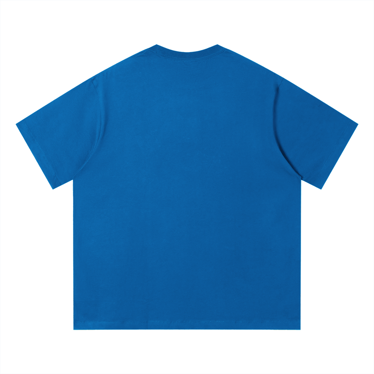 Unisex Loose Fit Cotton T-Shirt in colorful blue, alternate angle