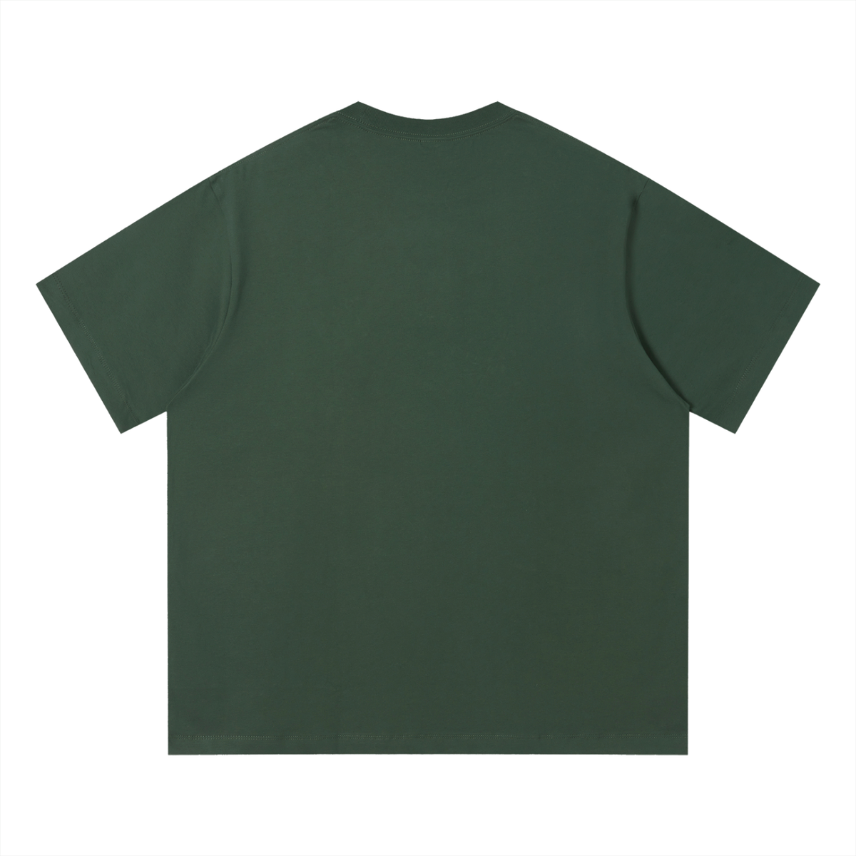 Unisex Loose Fit Cotton T-Shirt in dark green, alternate angle